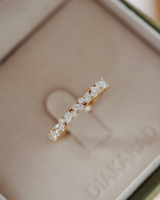 FLEUR | 18K Gold | Eternityring Marquise & Round Brilliant Cut | Lab Grown Diamant & Moissanite